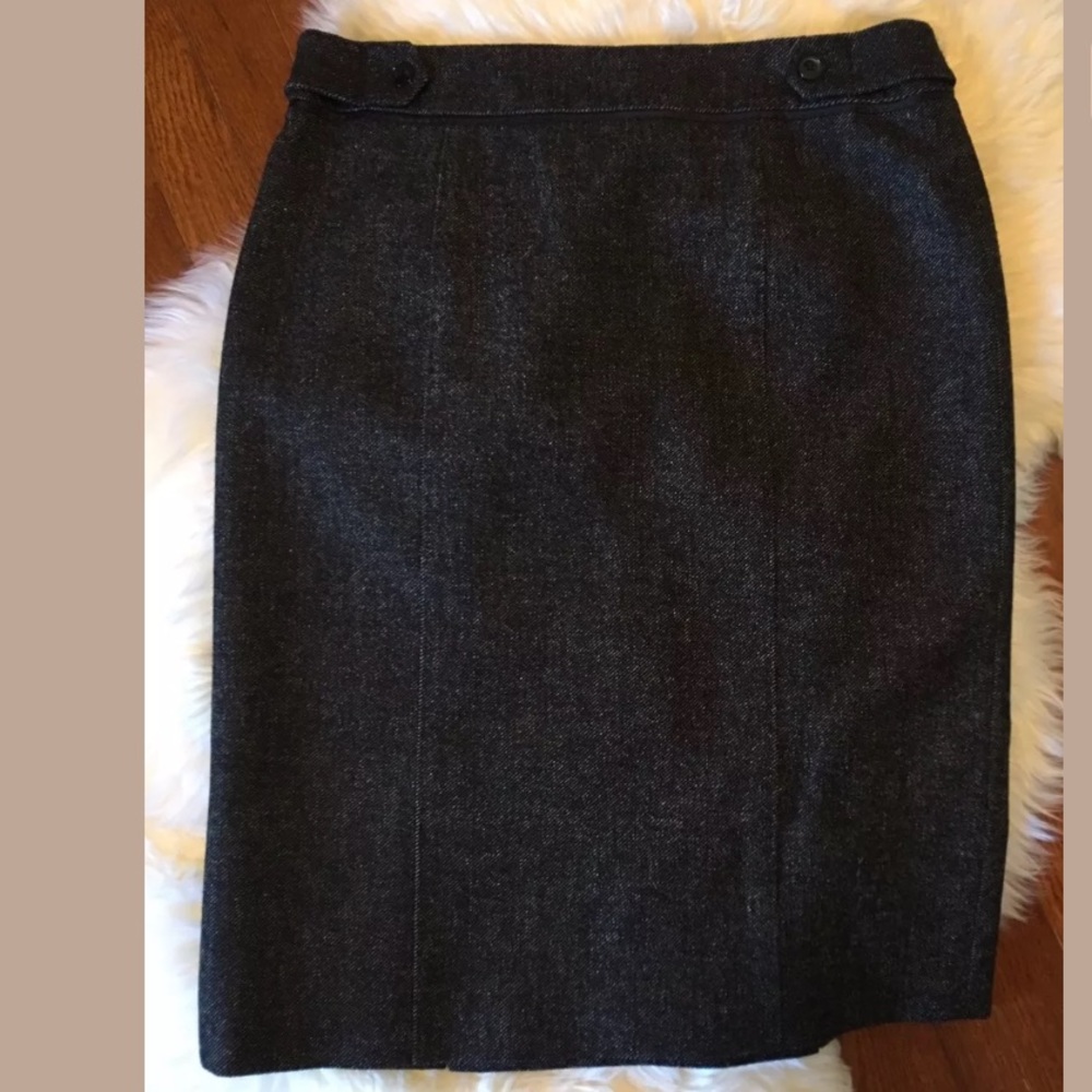 Strenesse Gabriele Strehle Wool Pencil Skirt Black